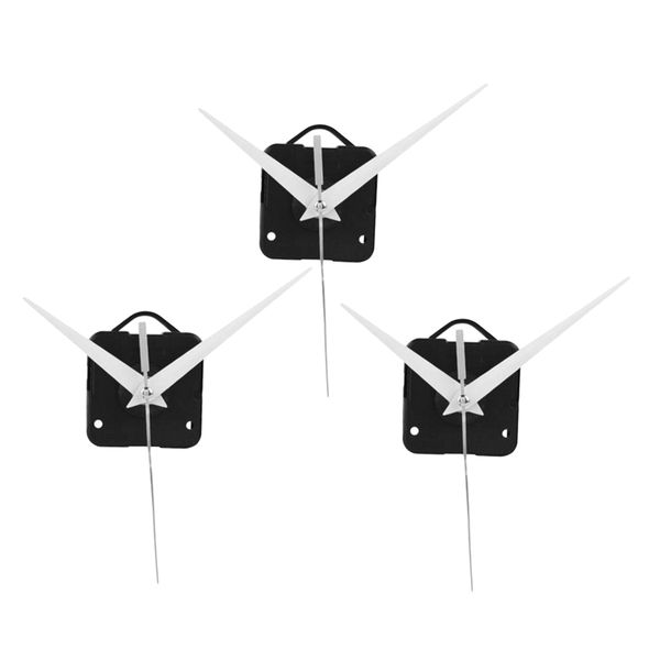 

3set silent clock movement long white hands mechanism fittings repair parts