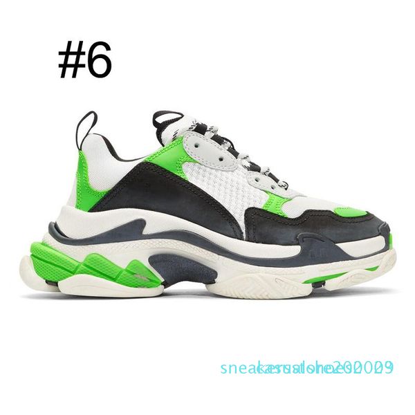

1dhl triple s fashion designer shoes for men women clear sole neon green black white grey mens trainers platform sneakers s03