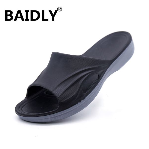 

fashion men summer slippers men's water shoes male slippers plus size 36-49 flip flops outdoor soft casual shoes, Black