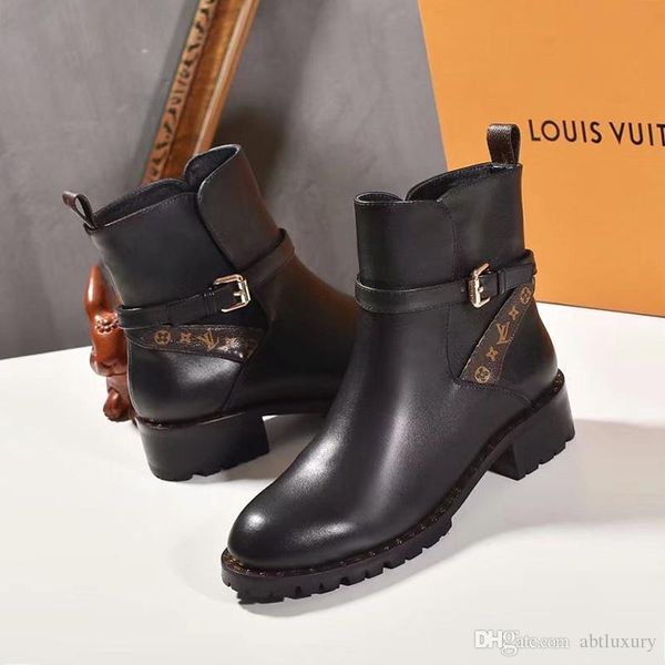 

womens shoes discovery ankle boot chaussures de femme martin motorcycle boot lady shoes bottes femmes luxury vintage fast ship with box, Black