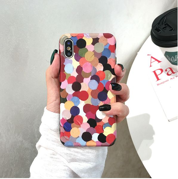 

korean cute candy color wave point phone case for iphone 6 6 puls 6s 7 8 puls x xs max xr cases soft silicone back cover