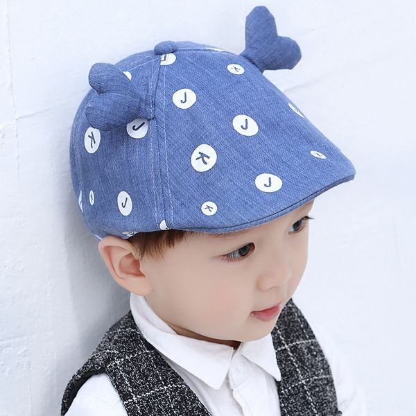 

new season children cartoon antler boys' and girls' summer beret beret sun hat baby travel sun hat, Blue;gray