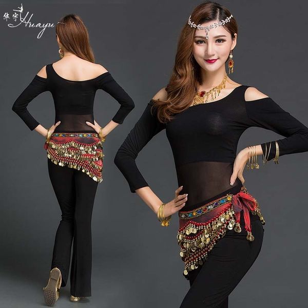 

huayu special offer new belly dance summer yoga belly dance practice yoga clothing modal practice clothing for women, Black;red