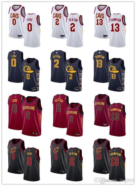

mens женщин молодежи кливленд кавальерс 0 kevin любовь 13 tristan томпсон 2 darius garland таможенный баскетбольное, Black;red