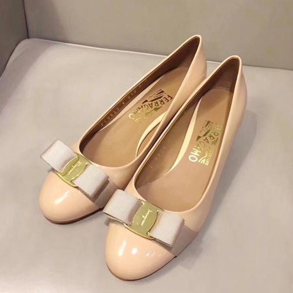 

womens pumps fashion 3 .5cm mid chunky heel lady dress shoes wedding vara bow pump shoe luxury leather bombas de mujer womens shoes fashion, Black