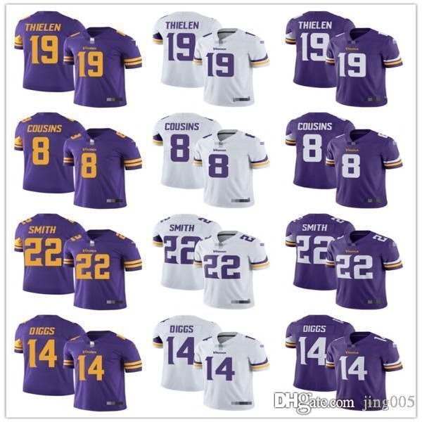 

mens womens youth minnesota vikings 19 adam thielen 8 kirk cousins 14 stefon diggs 22 harrison smith custom football jerseys, Black;red