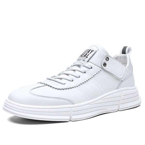 

leather casual men's shoes tide shoes size 38-44 man oxford outdoor sneaker white flats breathable calzado hombre %, Black