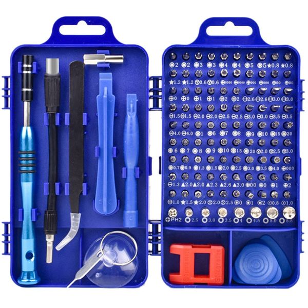 

new 112 in 1 screwdriver set non-slip netic electronics tool kit for repair android computer lapwatch (blue
