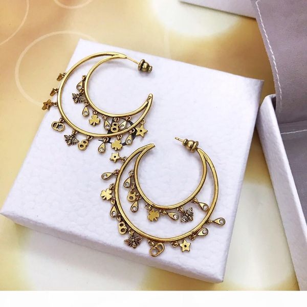 

s letter leaf multi pendant moon fashion earrings jewelry women earrings, Golden