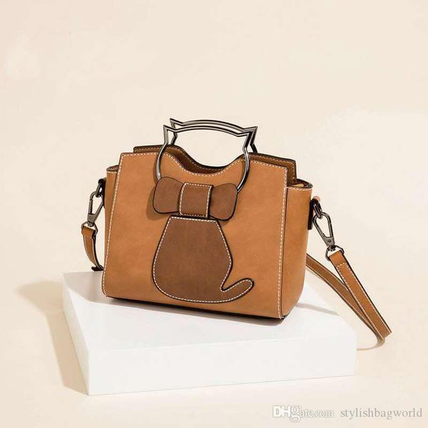 

designer handbags ladies fashion retro tote bag explosion models large capacity single shoulder diagonal kitten animal handbag bag 7579