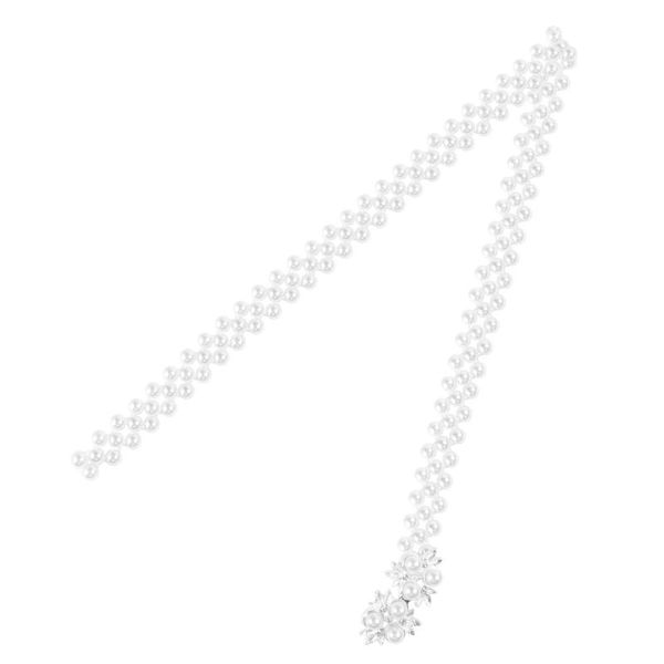 

талии цепочка all-match модной pearl rhinestone талия цепочка платье декоративные пояса для женщин (clover style, Black;brown