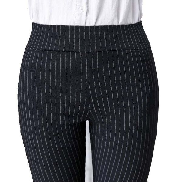 

lady casual ankle length leggings small size xs s skinny stripe leggings girl autumn spring slim fitted pencil spandex 9 pants, Black