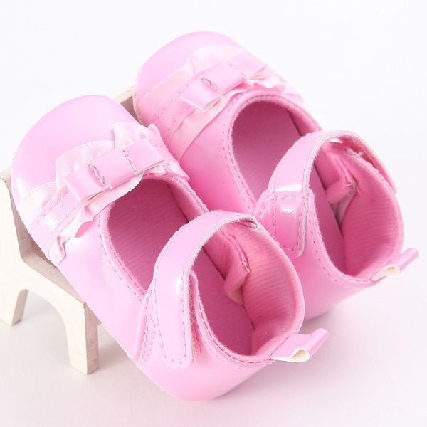 

first walkers born spring and autumn summer toddler baby girl walker pu solid color bow soft sole shoes
