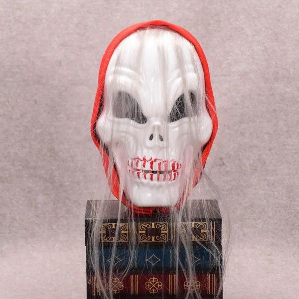 Halloween Horror Skull Ghost Maschera luminosa a LED Zombie Foulard rosso hFascia per capelli Festa in costume luminescente