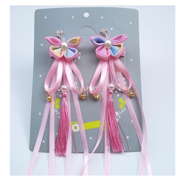 

8zmgp chinese style children's tassel hairpin tang suit han clothing accessories flower headdress tang costume headdress ribbon hairpin, Slivery;white