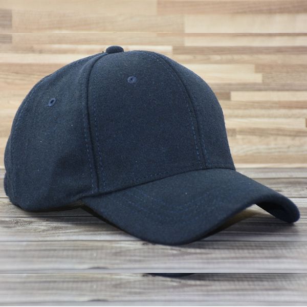 

new solid color woolen big head men's large green middle baseball head cap baseball cap age hat, Blue;gray