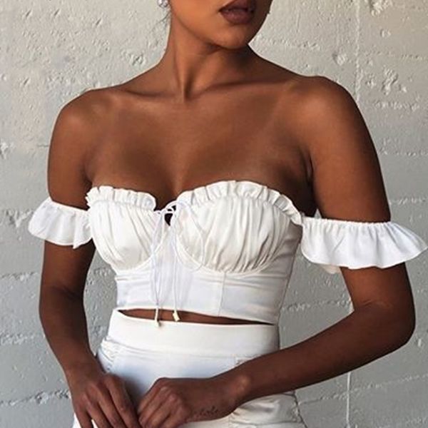 

women's tanks & camis fashion sleeveless summer plus size zipper crop for women backless white tie up cropped shirt 2021