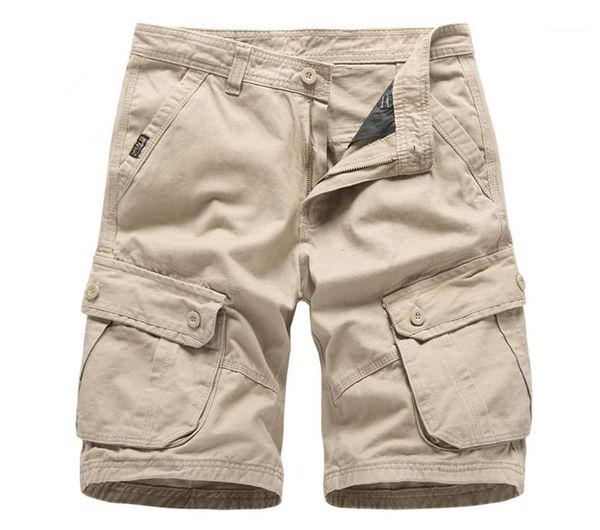 

length man shorts casual stretch solid color male clothes mens cargo shorts loose button fly knee, White;black