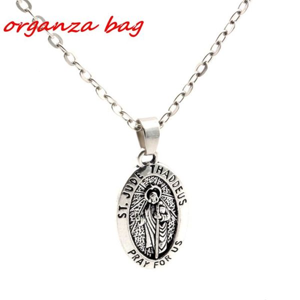 

2pcs zinc alloy st. jude thaddeus charms pendant necklace clavicle chain c13, Silver