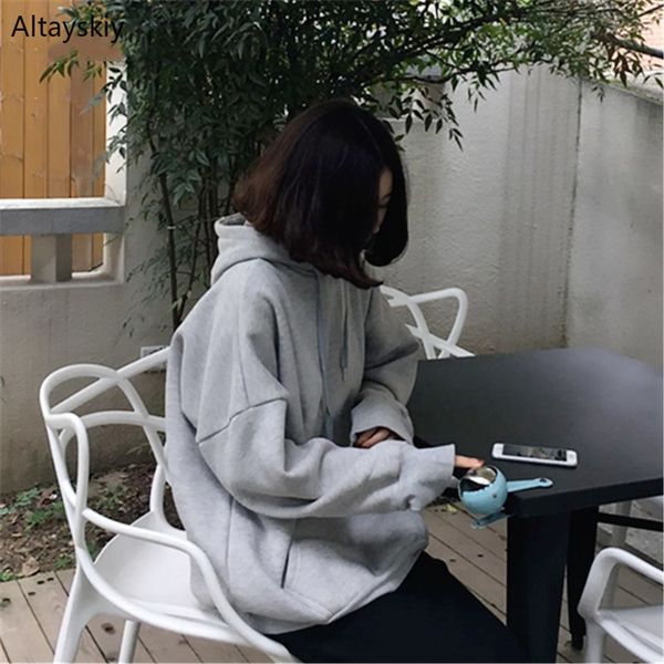 

толстовки женщины 2020 карманы досуг твердых простой корейский стиль длинной сыпучий капюшон ulzzang фуфайка женщины kawaii chic пуловеры, Black