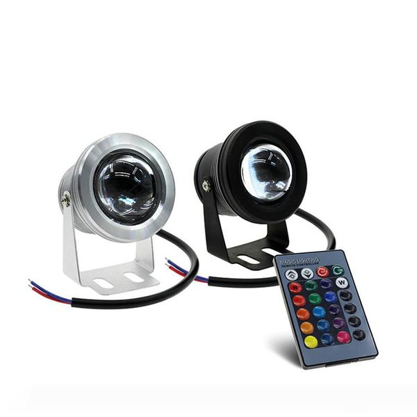 

10W 12V RGB Underwater Led Light Floodlight IP67 1000lm 16 Colors Changing with Remote for Fountain Pool Decoration