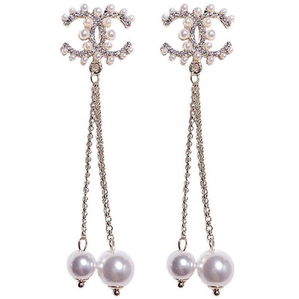 

2020fashion designer jewelry earrings women wedding earrings white pearl big earings flower earring, Golden
