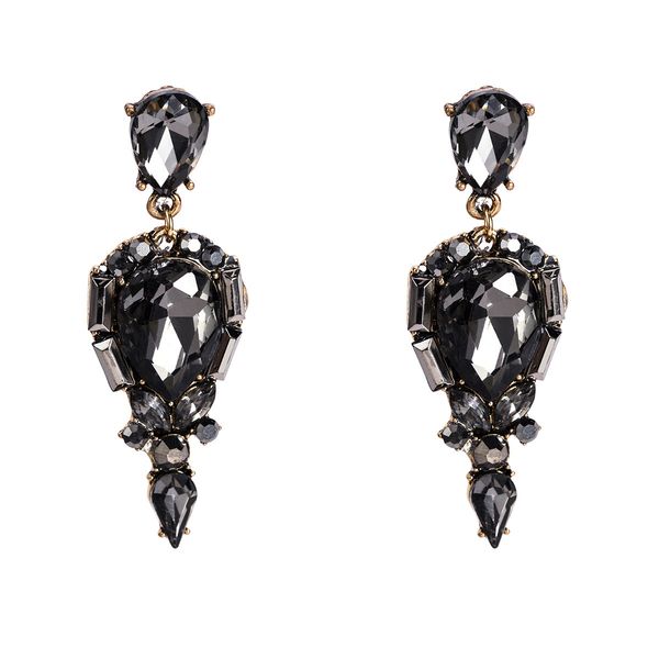 

eh8432 exaggerated water drop earrings diamond multi-layer female earrings bohemian fashion, Golden