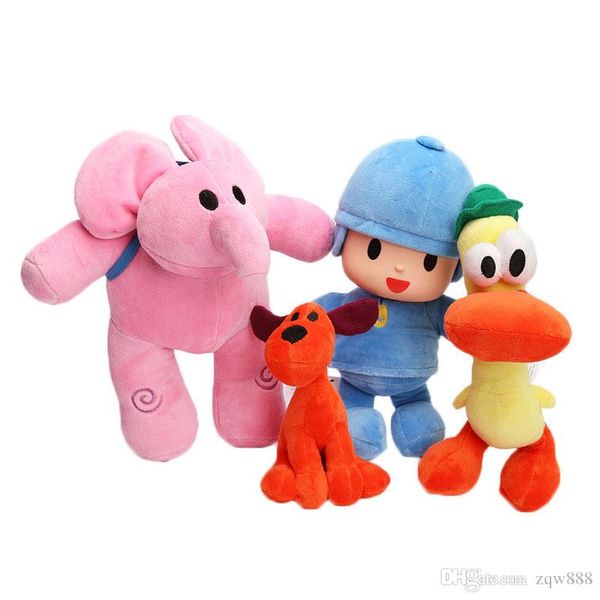 

4pcs/lot 14-25cm pocoyo elly & pato pocoyo loula stuffed plush doll toys kids gift noom001
