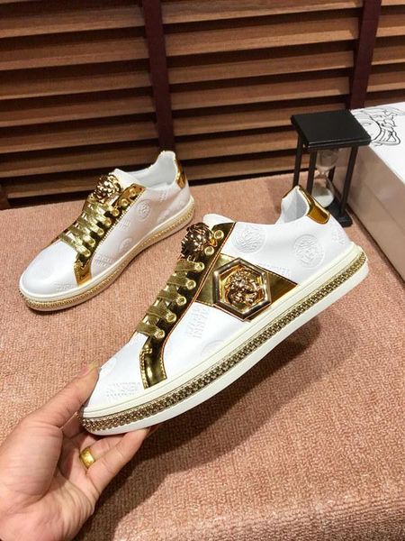 

2020w luxury fashion men's shoes low-lace-up embroidered medusa sneakers, high-quality casual wild outdoor shoes, size: 38-451, Black