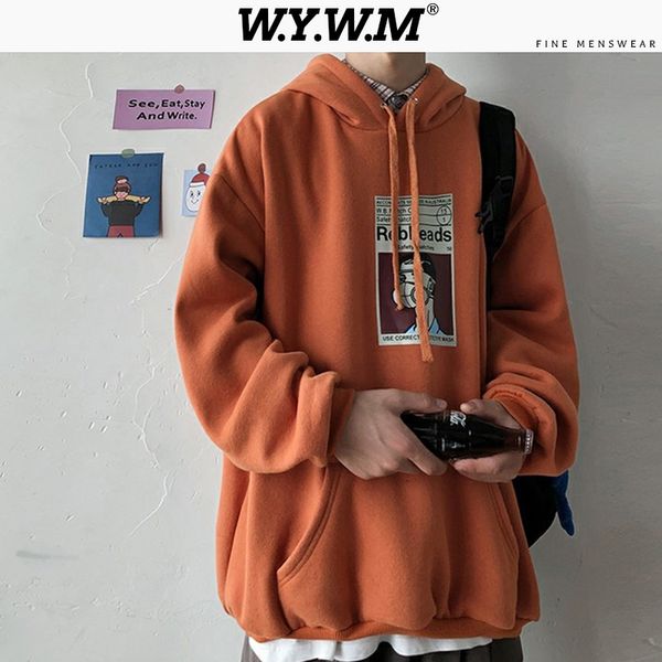 

wywm 2020 japanese hooded sweatshirt man sweatshirt print 6 colors spring big pocket oversized pullover outdoor streetwear cx200723, Black
