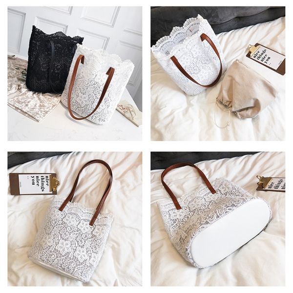 

2 in 1 floral lace handbag women beach messenger bag tote boho shoulder bag lx9f