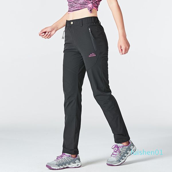 

маленький ослик энди quick dry женщин походные брюки лето треккинг эластичный пояс брюки женщины бег открытый спорт женский брюки l01, Black;green