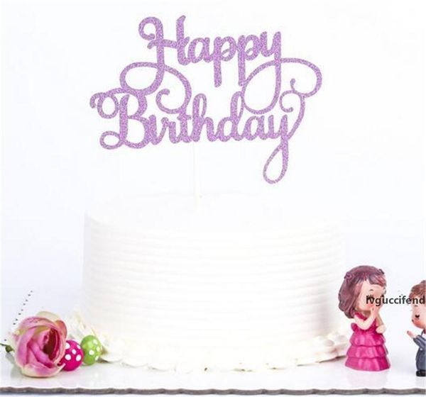 

festive gold silver glitter happy birthday party cake ers decoration for kids birthday party favors baby shower decoration supplies