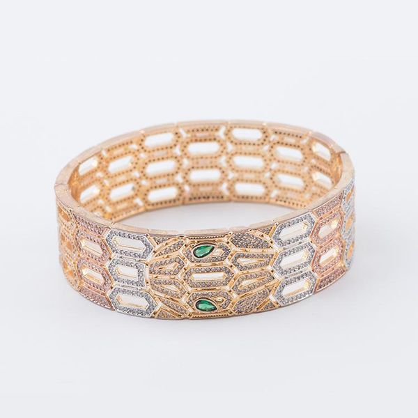

women bracelet and ring green eyes snake personality chain hollow and special features ring for hip hop, Golden;silver