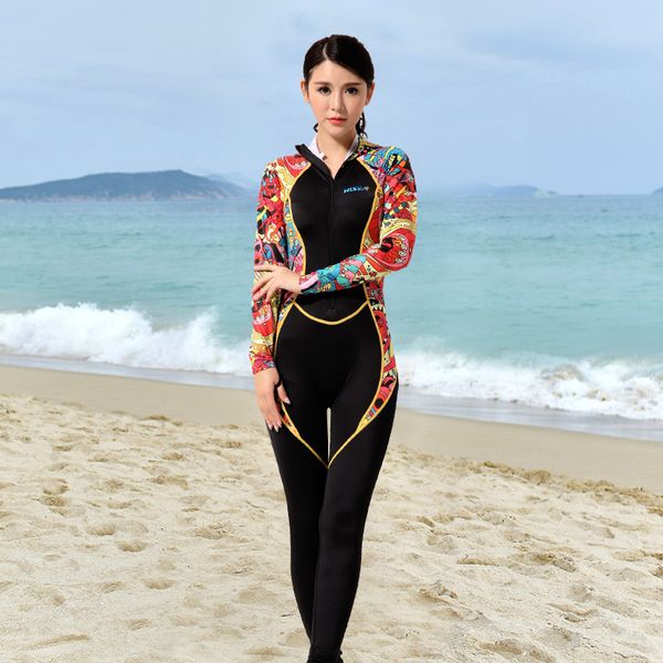 

new womens lycra scuba wetsuit hooded diving snorkeling surfing suit one-piece swimsuit rash guards uv protection