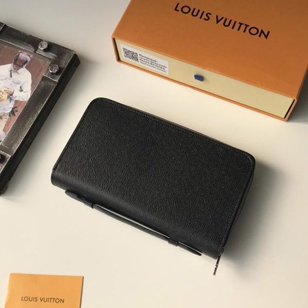 

drop ship men wallet purses classic style leather long wallets phone money pouch card holder zipper men purse handbags with origin box