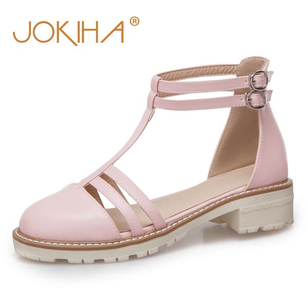 

summer sweet closed toe flats sandals footwear plus size 43 women's t-strap mary janes shoes cute girls larger sandals ladies, Black