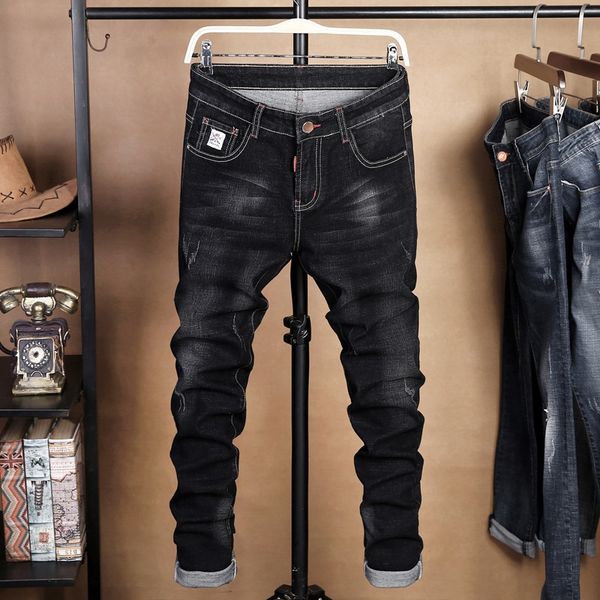 

new autumn new men's slim-fit casual pants jeans and jeans korean style trendy small feet men's versatile casual pants trendy, Blue