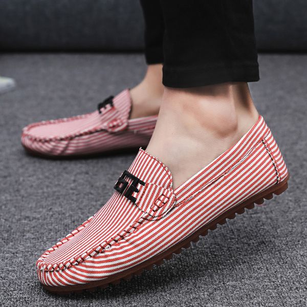 

men's causal shoes 2020 new summer men canvas shoes moccasins classic flat male brand footwear fashion loafers for men, Black
