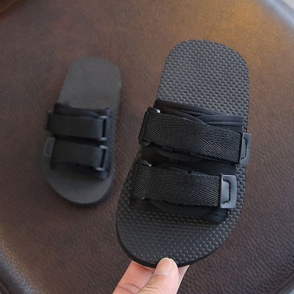 

tdzk5 ' summer boys' soft bottom anti-skid parent-child children sandals children' slippers girls' sandals one-line sl, Black;grey
