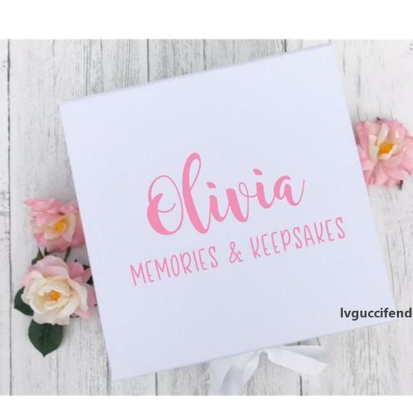 

personalised memory box for new baby girl featuring name, custom baby keepsake box for newborn s parents, shower gift