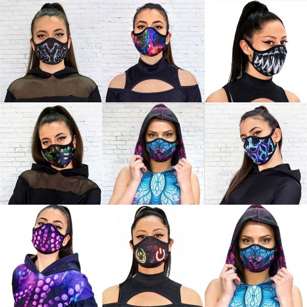 

face masks fire printing breathable mascarilla black cloth reusable mascherine foldable smoke protective fashion kids in stock 4 82km c2