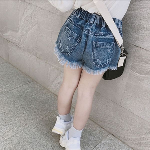

children's denim summer and shorts clothes 2020 baby girl wear hole foreign style korean style shorts, Blue