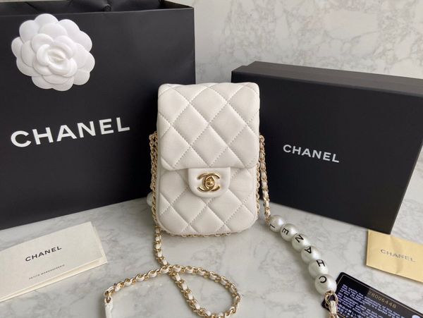 

2020 new pearl mobile phone bag 7a high-end custom quality large capacity handbag fashion trend leisure style with long shoulder strap