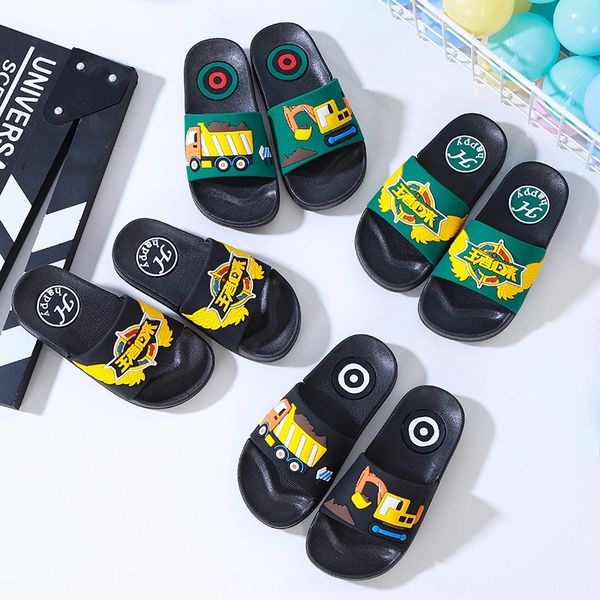 

2020 new cute cartoon king excavator men' and women' children children children' slippers children' slippers, Black;grey