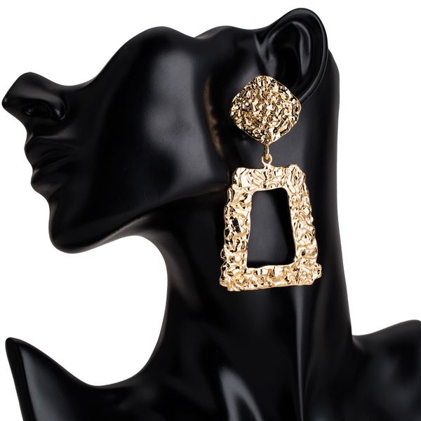 

exaggerated earrings alloy geometric earrings new luole earrings, Golden