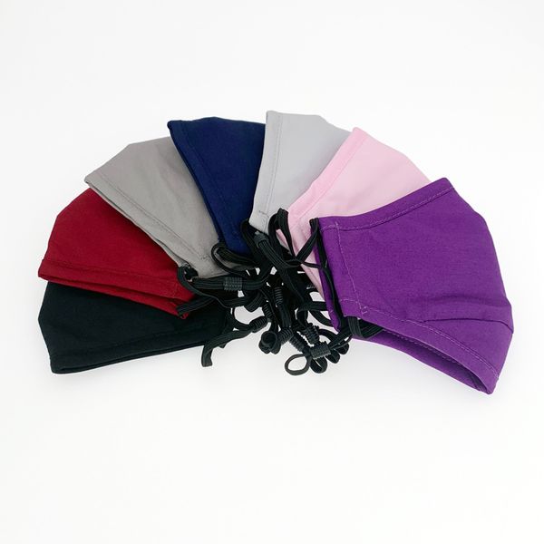 

solid color cotton cloth washable mouth face cover student pm2.5 dustroof outdoor masks for children with filter pocket 20*12cm ffa4253