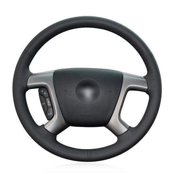 

for chevrolet captiva hand-sewn steering wheel cover black artificial leather