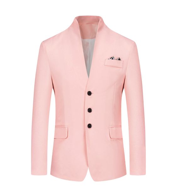 

new mens blazer patchwork suits for men pink blazers slim fit outwear coat costume homme blazer men, Black