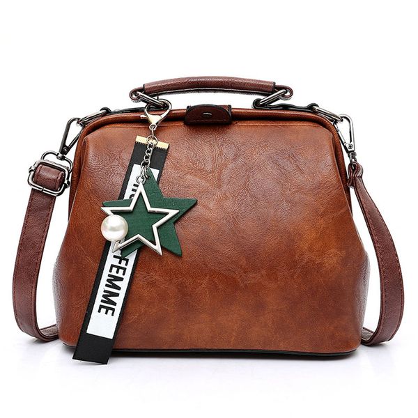 

female crossbody handbag women handbag leather shoulder bag star pendant tassel rivets casual women bags